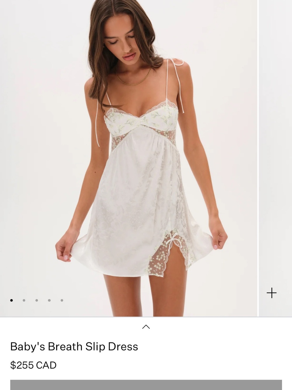 For Love And Lemons White Baby’s Breath Lace Slip